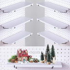 Pegboard Shelf Set - 6 Heavy Duty Peg Board Shelves & Steel Brackets, Organizer for Storage, Garage, Workbench, Craft, Office by YUSFKJ