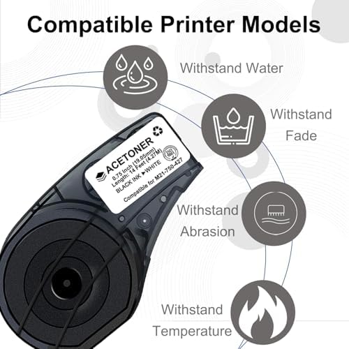 Compatible for M21-750-427 Black on White Self-Laminating Wire Wrap Label - Image 4