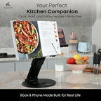 3 in 1 Laptop Stand for Desk, Book Stand & Phone Holder, Sky Black - Image 5