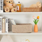 MiniArk Small Storage Baskets for Organizing | Closet Organizer Bins | Shelf Toy Basket | Woven Rope Baskets | Cube Decorative Box | Shallow Basket | 11.5x7.5x4.7” | 4 Packs Mixed Brown - Image 6