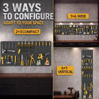 Steel Pegboard Tool Wall Organizer, 6Pack 14.76 x 10.82 in, 6 Bins, Black - Image 5