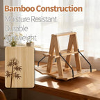 Bamboo Medical Coding Book Stands, Two-Sided 360 Rotating Books Holder - Image 4