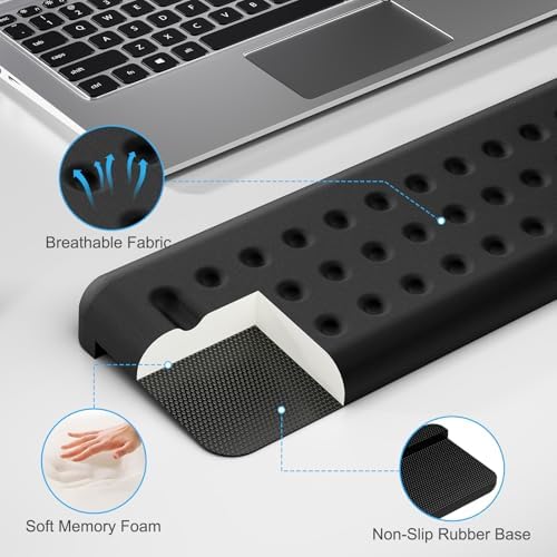 Leolee L-Shaped Desk Long Wrist Rest Elbow 60CM, Black Arm Rest for Desk - Image 4