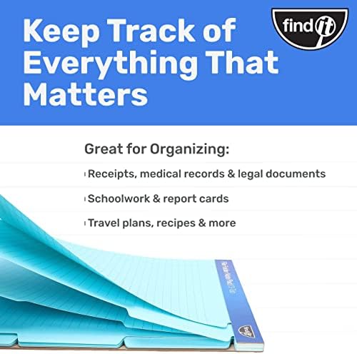 Find It File Folder Notepad, 72-Ct 3rd-Cut Tab Organizer Folders, Blue - Image 5