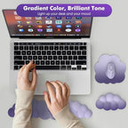 MoKo Cloud Wrist Rest for Keyboard and Mouse with Mouse Pad, Purple - Image 6