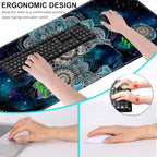 Keyboard Wrist Rest and Mouse Pad with Wrist Support Set Ergonomic Coaster,Memory Foam,Easy Typing Pain Relief,Large XL Desk Mat 31.5"x 11.8",Mandala in Galaxy - Image 6