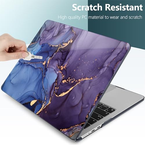 DONGKE for MacBook Air 13 Inch Case M5 2026 M4 2025 M3 M2 2024-2022 A3449 A3240 A3113 A2681, Plastic Hard Shell & Keyboard Cover & Screen Film for MacBook Air 13.6 Inch Case - Abstract Marble - Image 3