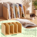 Novabright Bamboo Wooden 4-compartment File Magazine Holder, Suit for B5 - Image 2