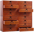 Wesiti 16 Drawers Wooden Apothecary Cabinet, Vintage Desktop Organizer by Unteilti