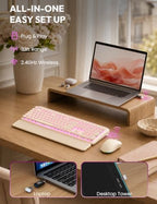 Wireless Keyboard and Mouse, Backlit Typewriter with Magnetic Wrist Rest - Image 4