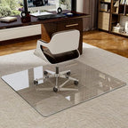 40"X47" Tempered Glass-Glass Chair Mat, Heavy Duty Hard Floor Mat by EASLY