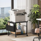 Lerliuo Black Large Printer Stand with Storage - Image 5