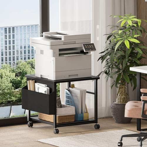 Lerliuo Black Large Printer Stand with Storage - Image 5
