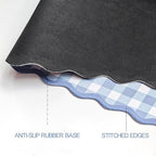 Blue Gingham Scalloped Desk Mat Set,Mouse Pad with Gel Wrist Rest,Ergonomic Keyboard Wrist Support for Women Non-Slip Desk Pad Home Office Decor - Image 4