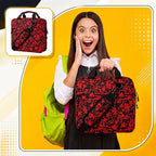 Zipper Binder Folder Keeper with Strap 2", 3 Ring, Red, Lightning - Image 4