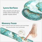 ARTSO Large Mouse Pad Set, Ergonomic Keyboard Wrist Rest Support, Memory Foam Gel Extended Non-Slip Desk Blotter Pad for Office, Home, Teal Turqoise Marble - Image 3