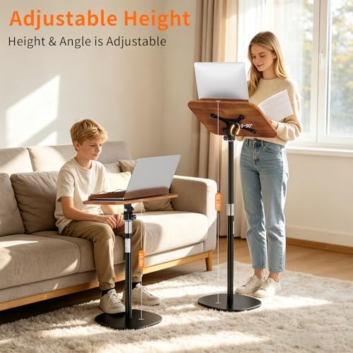Adjustable Floor Book Stand with Wood Panel for Hands Free Reading - Image 6