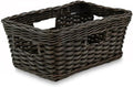 The Basket Lady Rectangular Low Wicker Storage Basket, S, Walnut Brown by TheBasketLady