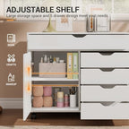 DEVAISE 5 Drawer Wood Storage Cabinet, Office Drawer Cabinet, White - Image 6