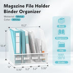 4-Compartment Magazine File Holder and File Organizer for Desk, White - Image 3