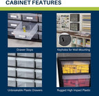Akro-Mils 24-Drawer Plastic Drawer Storage Cabinet for Garage Organization, Bead Organizer, Building Bricks Storage, Teacher Toolbox, Makeup Organizer, 20-Inch W x 6-Inch D x 16-Inch H, 10124 Red - Image 4