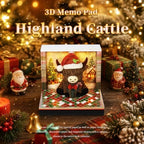 3D Art Calendar Memo Pad 2027,Desk Time Piece Calendar 3D Highland Cattle Notepad Creative Rip Away Calendar Paper Carving Note - Image 2