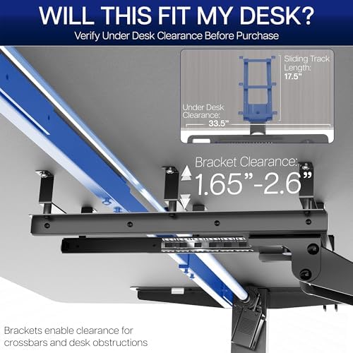 VIVO Premium Black Under Desk 34 x 11 in Keyboard Tray, MOUNT-KB34P-B - Image 5