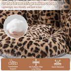 DOBUONO Comfy Office Chair Cushion, Cute Seat Cushion Leopard Print Cushion for Gaming Chair with Backrest Non-Slip Floor Seating for Adults and Pets Khaki Stuff for Room Decor - Image 5