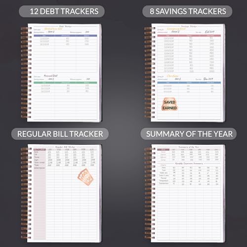 GoGirl Budget Planner & Monthly Bill Organizer with Pockets, Black - Image 5