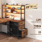 DurayLoly 55"Computer Desk with 3 Drawers & Shelf for Bedroom & Home Office - Image 6
