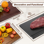 3 Pcs Acacia Wood Book Cutting Boards Set with Wooden Bookend Holder Book Shaped Solid Wood Cutting Board for Kitchen Fruits Vegetables Meat Fish Cheese Bread (Classic) - Image 3