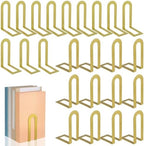 Chunful 24 Pcs Gold Metal BookEnds Shelves, 5.5 x 3.75 x 2.25 in by Chunful