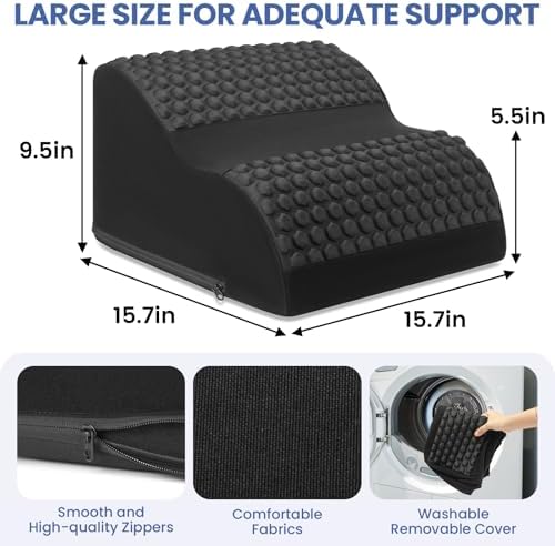 Foot Rest for Under Desk with Massage Dots, 3-Tier Foot Stool, Black - Image 3