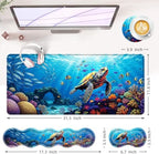 Large Keyboard Mouse Pad Set, Extended Mouse Pad+Keyboard Wrist Rest Support, Memory Foam Ergonomic Easy Typing, 4Pcs (31.5×11.8 in) Desk Pad Set for Office Home,Sea Turtle - Image 6