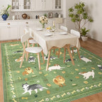 DUKINO 8x10 Area Rug, Washable Dog Rugs for Living Room Soft, Green - Image 5