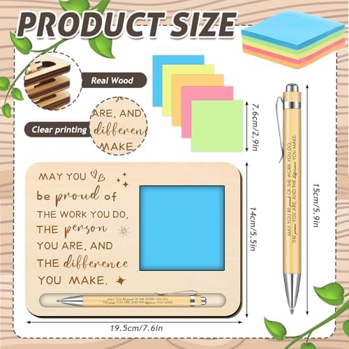 Kosiz 10 Set Wooden Sticky Note Holder Kit, Proud, Wood Color - Image 2