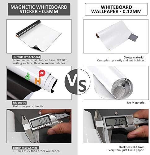 ZHIDIAN Magnetic Whiteboard Sticker for Wall/Door, 60" x 36" Large Self Adhesive White Board Wallpaper, Whiteboard Contact Paper, Large Dry Erase Sheet/Film for Office/Home/School - Image 3