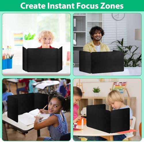 30 Pack Desk Dividers for Students, Waterproof Durable Plastic Testing Dividers Privacy Folders for Classroom, Easy to Clean, Desk Privacy Panel Classroom Shield Folder Boards Teacher Supplies - Image 6