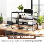 ShellKingdom Desk Shelf Organizer, 3 Tier Desktop Shelves, Adjustable Bookshelf Storage Rack and Office Cubicle Decor for Tabletop, School, Office, Dorm Organization (Black) - Image 5