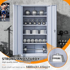 INTERGREAT Metal Storage Cabinet with Doors, 72" Locking Steel Storage Cabinet with Shelves, Tall Metal Cabinet Lockable Steel Cabinets for Home Office, Garage,(Cement) - Image 5