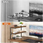 IBUYKE Clamp on Desk Shelf, 22.8” Large Desk Extender Shelves UTMZ010H - Image 5