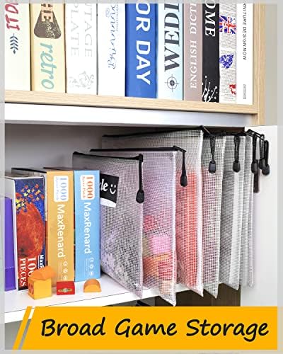 SUNEE Plastic Mesh Zipper Pouch 11x16 in (Black, 24 Packs) Extra Large Zip File Bags for Office Supplies, Cosmetics, Travel Storage, Bills, Accessories, Puzzles & Games Organizing Storage - Image 4
