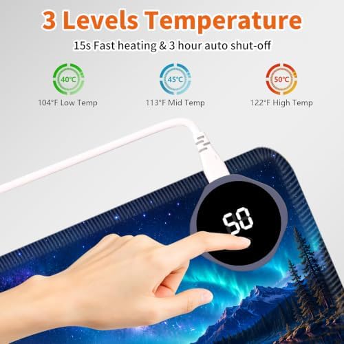Heated Desk Pad & Mouse Pad, 3 Heat Levels, 3-Hour Auto Shut-Off - Image 5