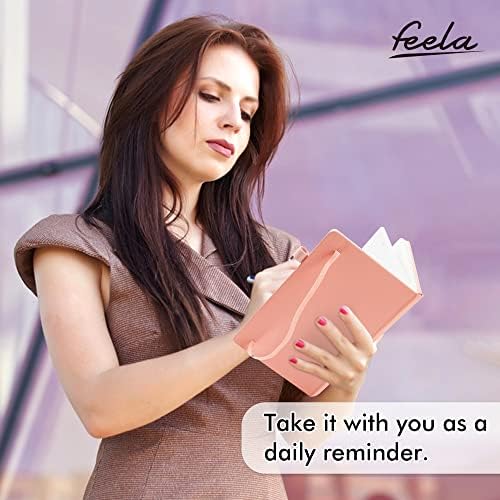 feela 5 Pack Notebooks Journals Bulk, Hardcover Classic Ruled Lined Journals with Pen Holder for Women Girls School Business Supplies, with 5 Black Pens, 120 GSM, 5.1”x8.3”, A5, Light Coral - Image 7