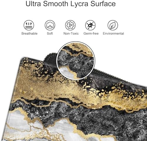 36x24 Mouse Pad Black and Gold Marble Giant Desk Mat XXXL Mousepad Extra Large Desk Pad Oversized Huge Computer Mat with Stitched Edges Non-Slip Rubber Base for Office Work Home Game - Image 5