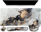 iCasso Grey Marble Mouse Mat 35.4"x15.7", Computer Pad for Teacher by iCasso
