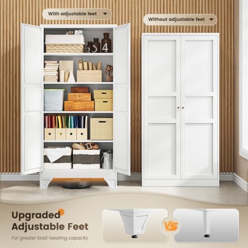 Yizosh Metal Storage Cabinet with 2 Doors and 4 Adjustable Shelves - Image 6