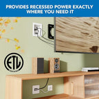 Mount-It! in-Wall TV Cable Concealer Kit with Recessed Power – Triple Outlet, 9ft Cord, and Hand Saw – Easy, Safe Cable Management for Organized TV and Home Theater Setups - Image 3