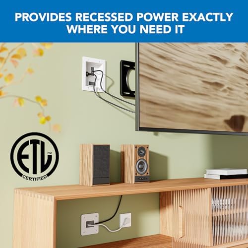 Mount-It! in-Wall TV Cable Concealer Kit with Recessed Power – Triple Outlet, 9ft Cord, and Hand Saw – Easy, Safe Cable Management for Organized TV and Home Theater Setups - Image 3