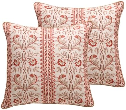 ISAENNE Designer Linen Throw Pillow Cover,Set of 2,18"x18"-Chamonix A by Isaennehomedecoration